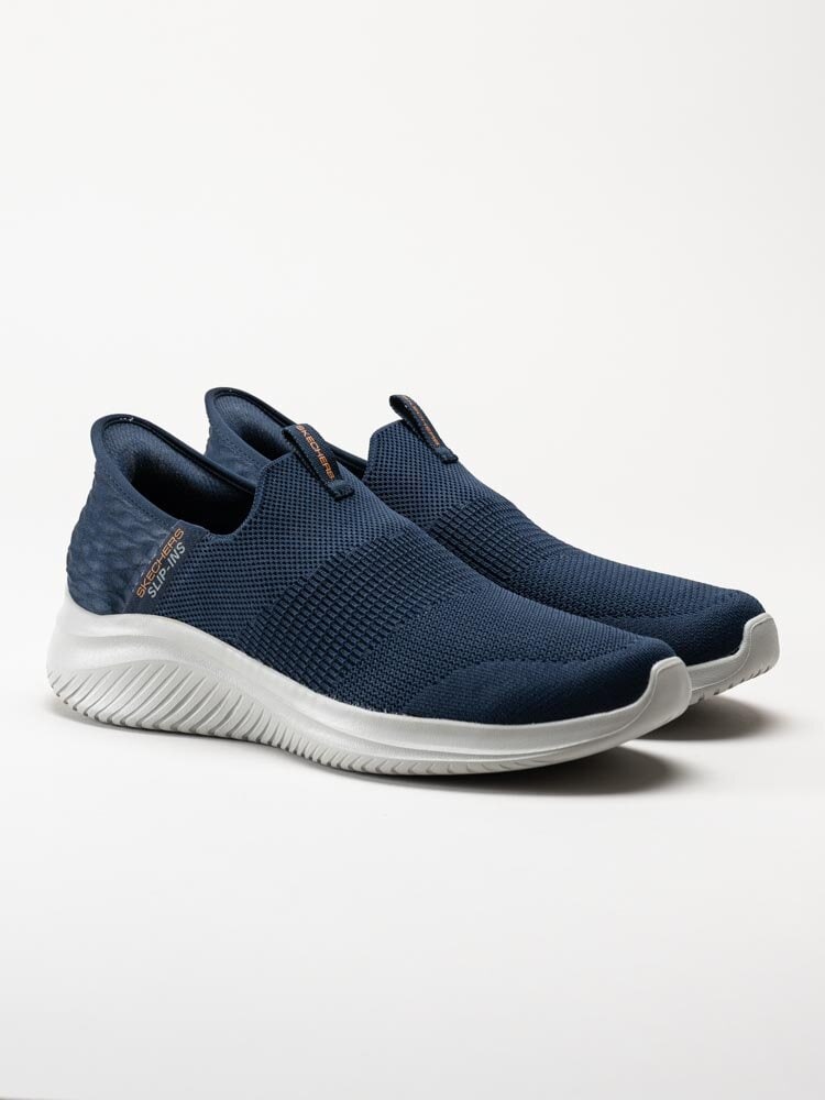 Skechers - Ultra Flex 3.0 - Mörkblå slip on sneakers i textil