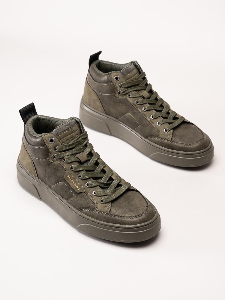 Björn Borg - T1930 MID TNL M - Gröna höga sneakers i skinnimitation