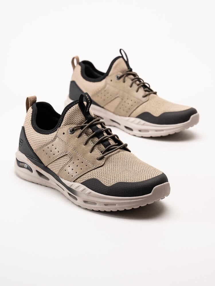 Skechers - Arch Fit Orvan Germain - Beige sportskor i textil