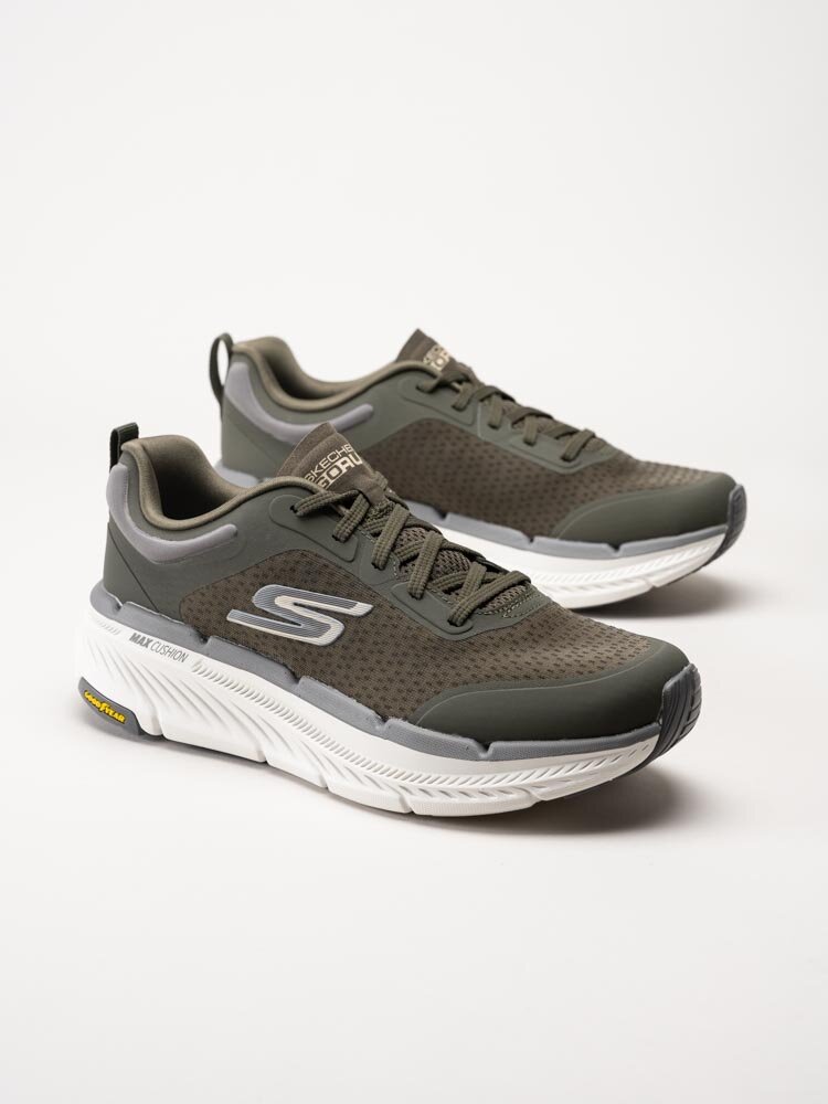 Skechers - Max Cushioning Premier 2.0 - Olivgröna löparskor i mesh