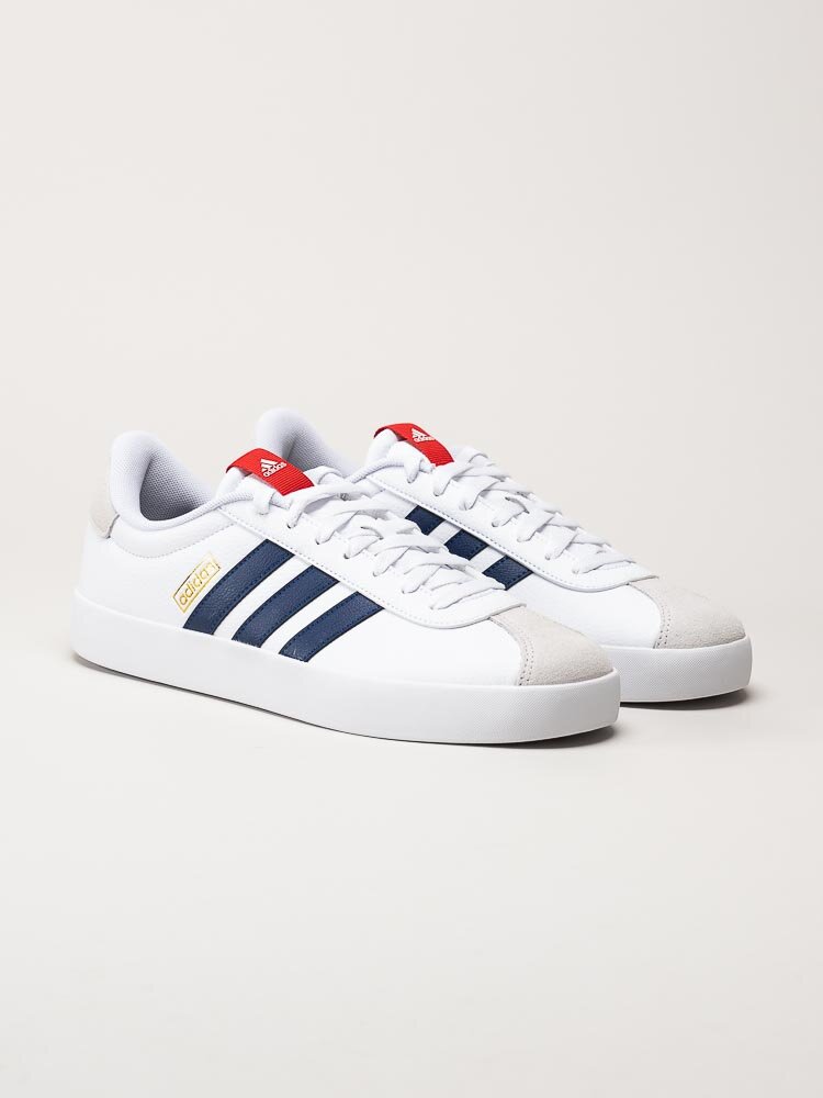 Adidas - VL Court 3.0 - Vita klassiska sneakers med blå stripes