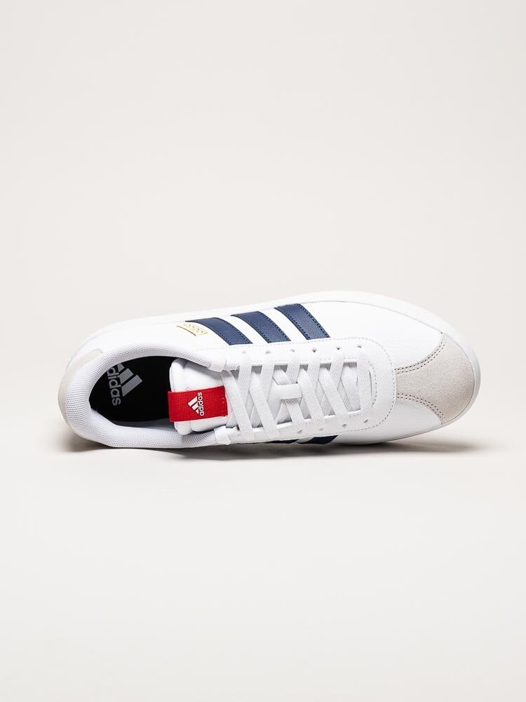 Adidas - VL Court 3.0 - Vita klassiska sneakers med blå stripes