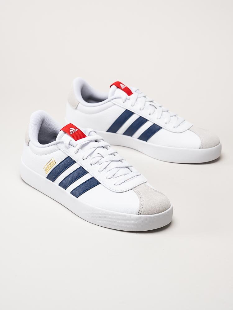 Adidas - VL Court 3.0 - Vita klassiska sneakers med blå stripes