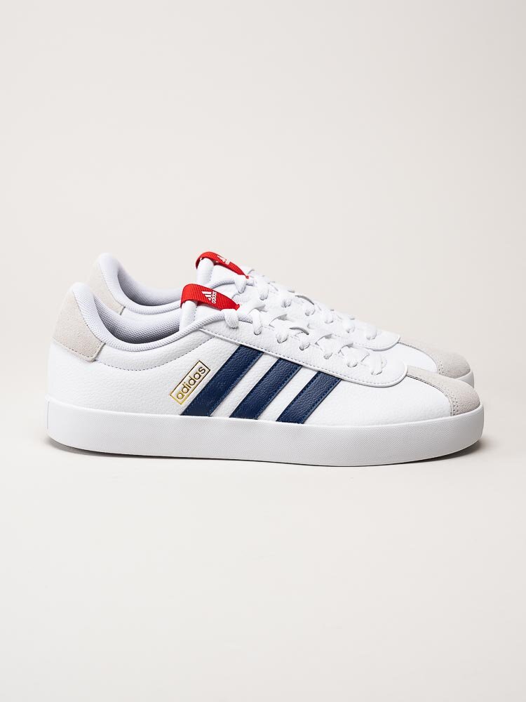 Adidas - VL Court 3.0 - Vita klassiska sneakers med blå stripes