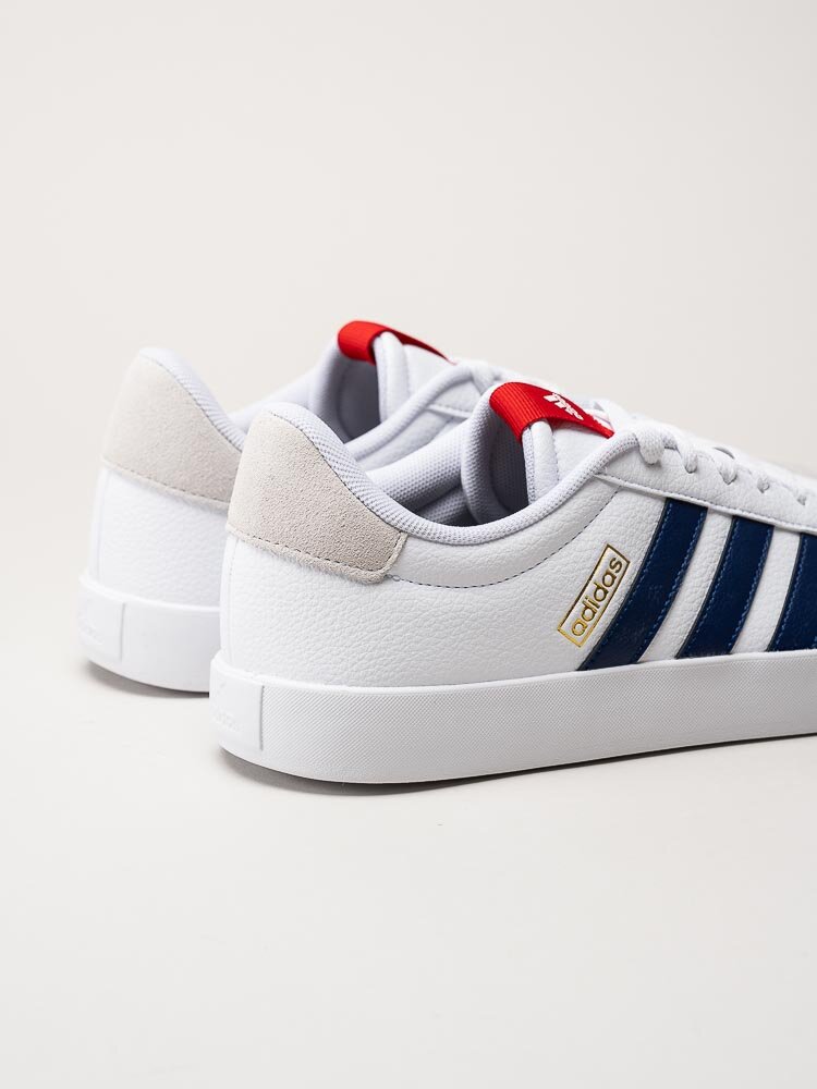 Adidas - VL Court 3.0 - Vita klassiska sneakers med blå stripes