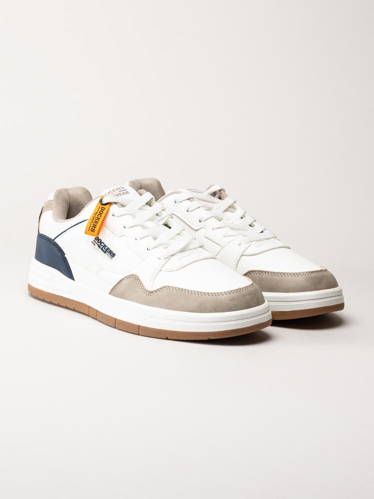 Dockers - Vita sneakers i skinnimitation