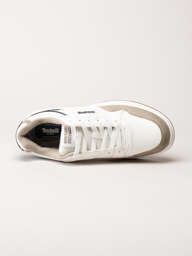 Dockers - Vita sneakers i skinnimitation