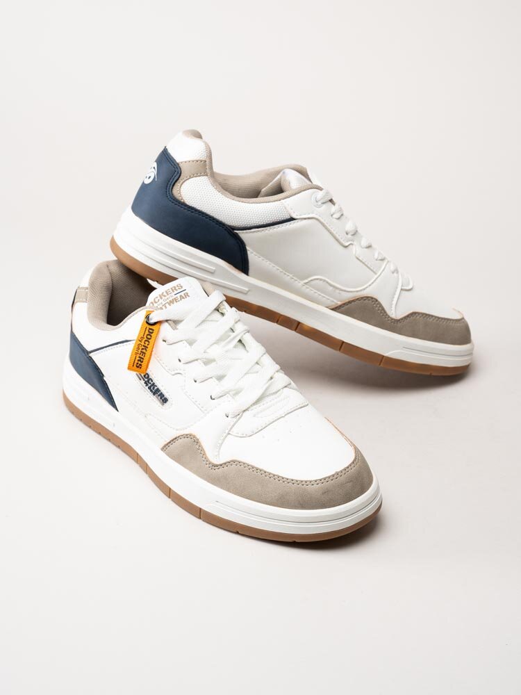 Dockers - Vita sneakers i skinnimitation