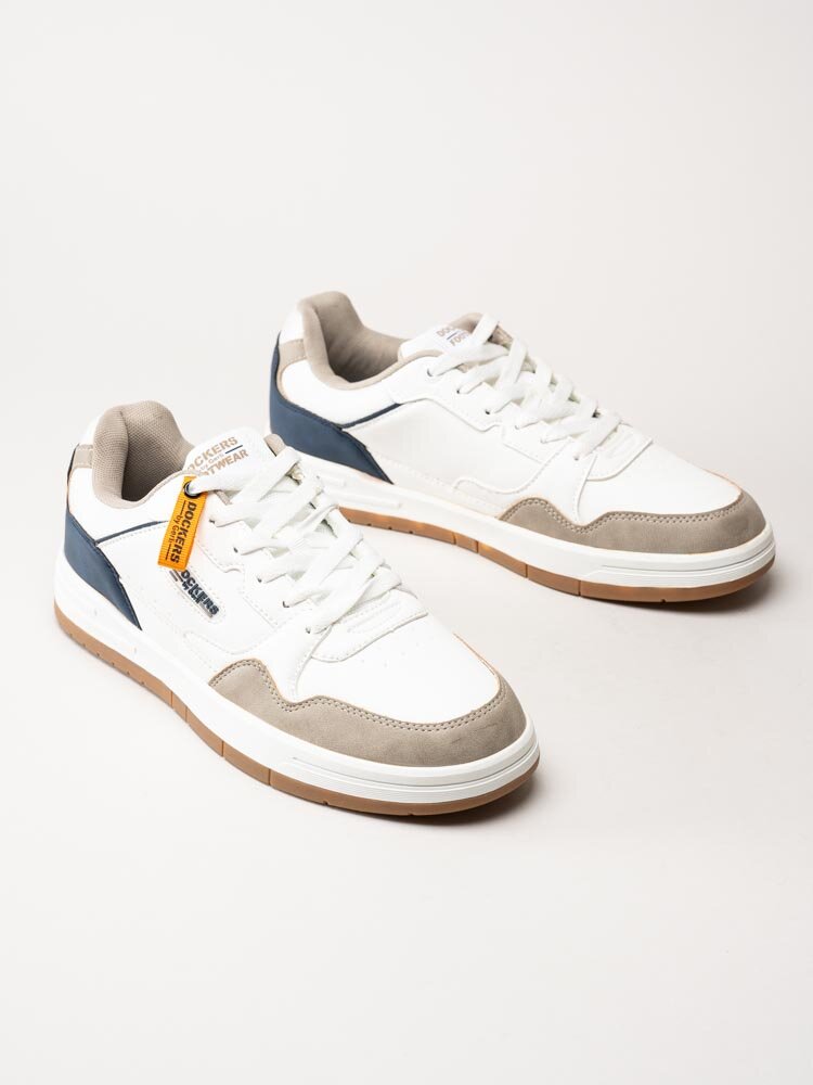 Dockers - Vita sneakers i skinnimitation