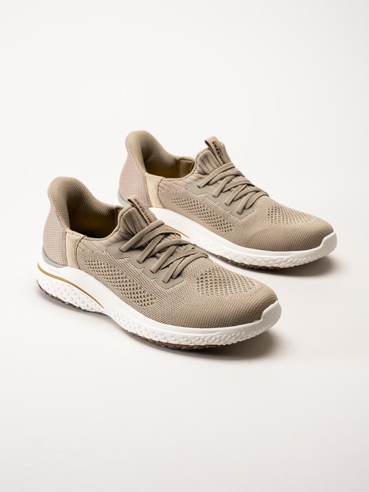 Dockers - Beige slip on sportskor i textil