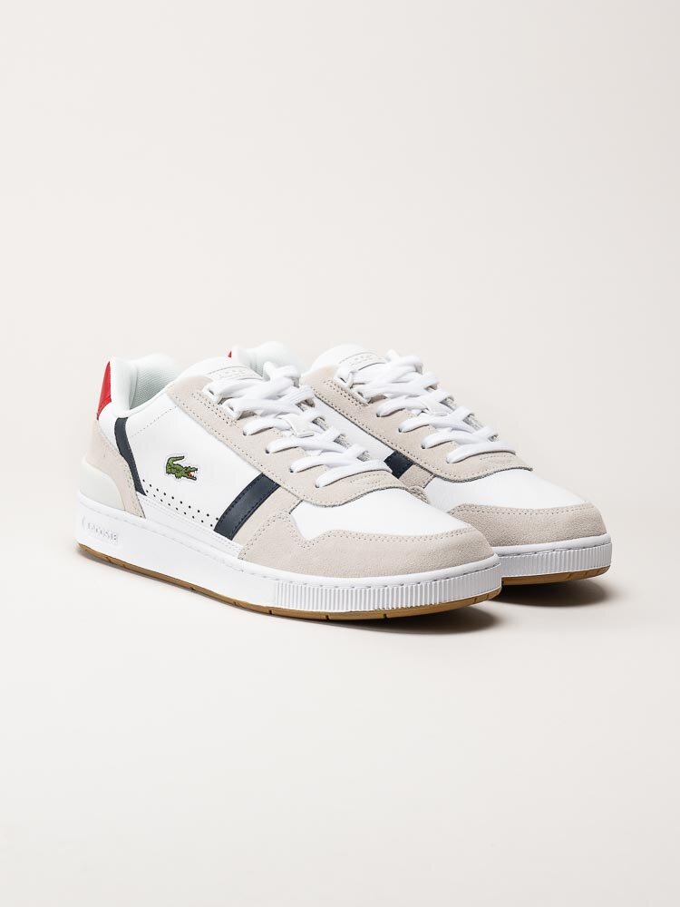 Lacoste - Vita sneakers i skinn och mocka