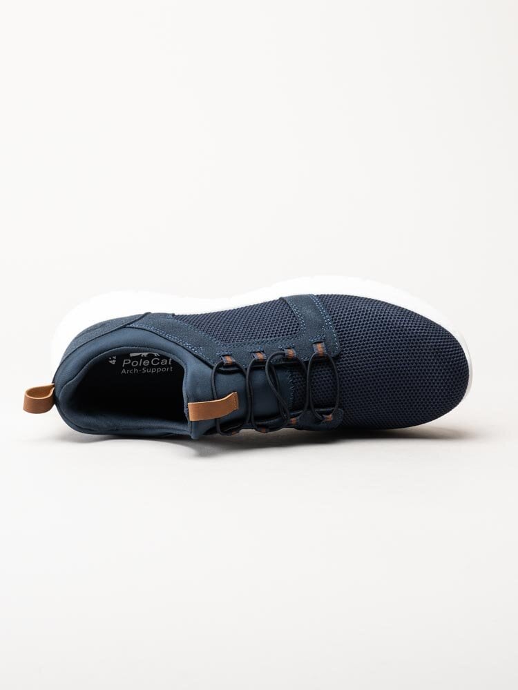 PoleCat - Arch New York - Mörkblå slip on skor i textil
