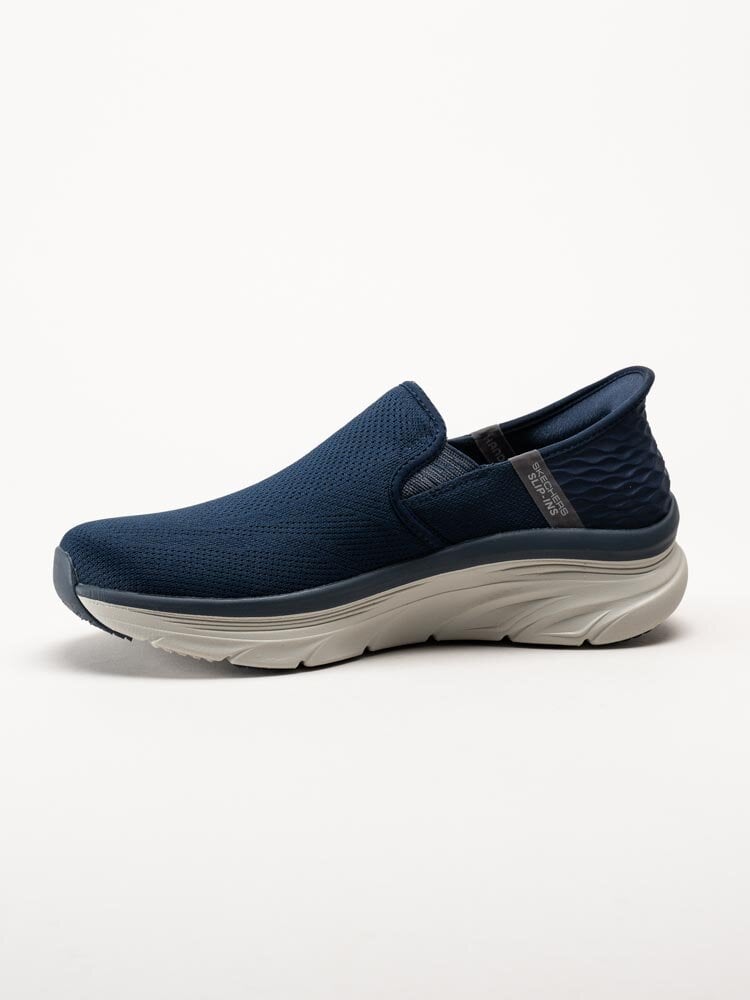 Skechers - Mens Dlux Walker Slip-Ins - Mörkblå slip-ins sneakers i textil