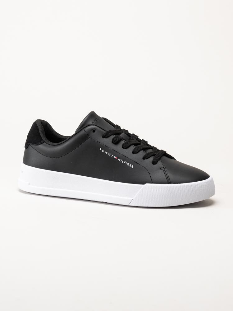 Tommy Hilfiger - Court Leather - Svarta sneakers i skinn