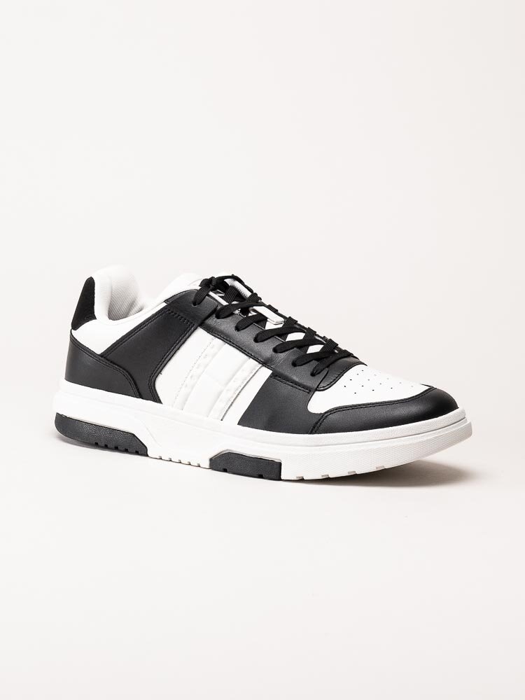 Tommy Hilfiger - TJM leather Cupsole 2.0 - Svart vita sneakers i skinn