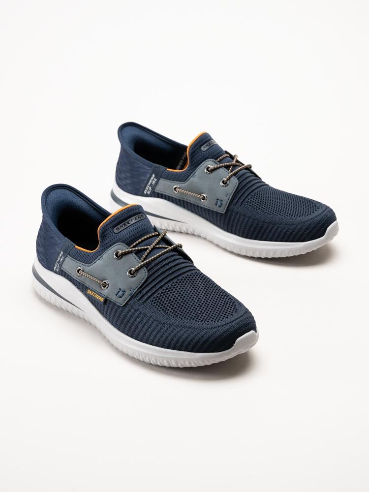 Skechers - Delson 3.0 - Roth - Blå slip-ins sneakers i mesh