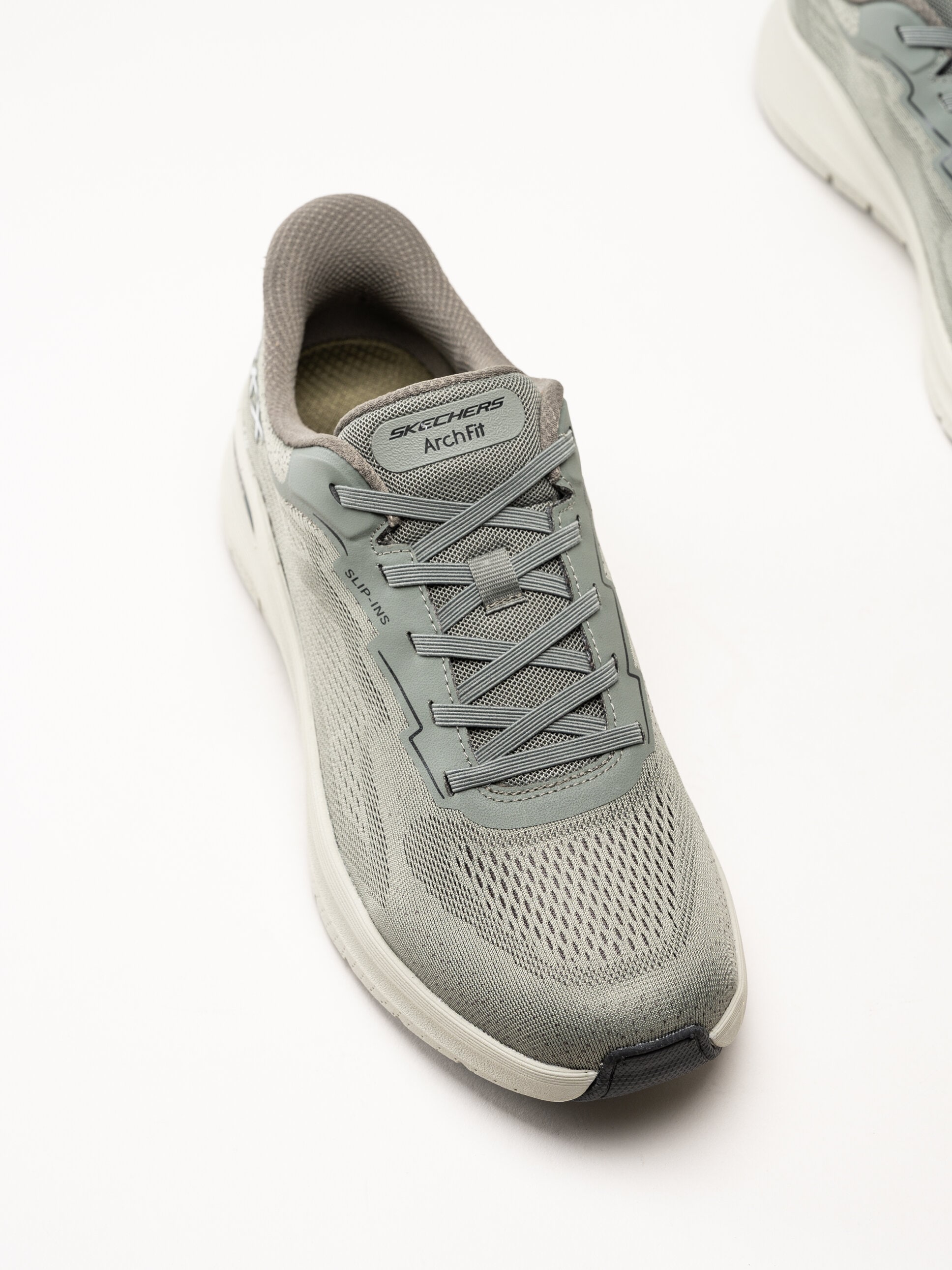 Skechers - Arch Fit 2.0 - Olivgröna slip-ins sneakers i mesh