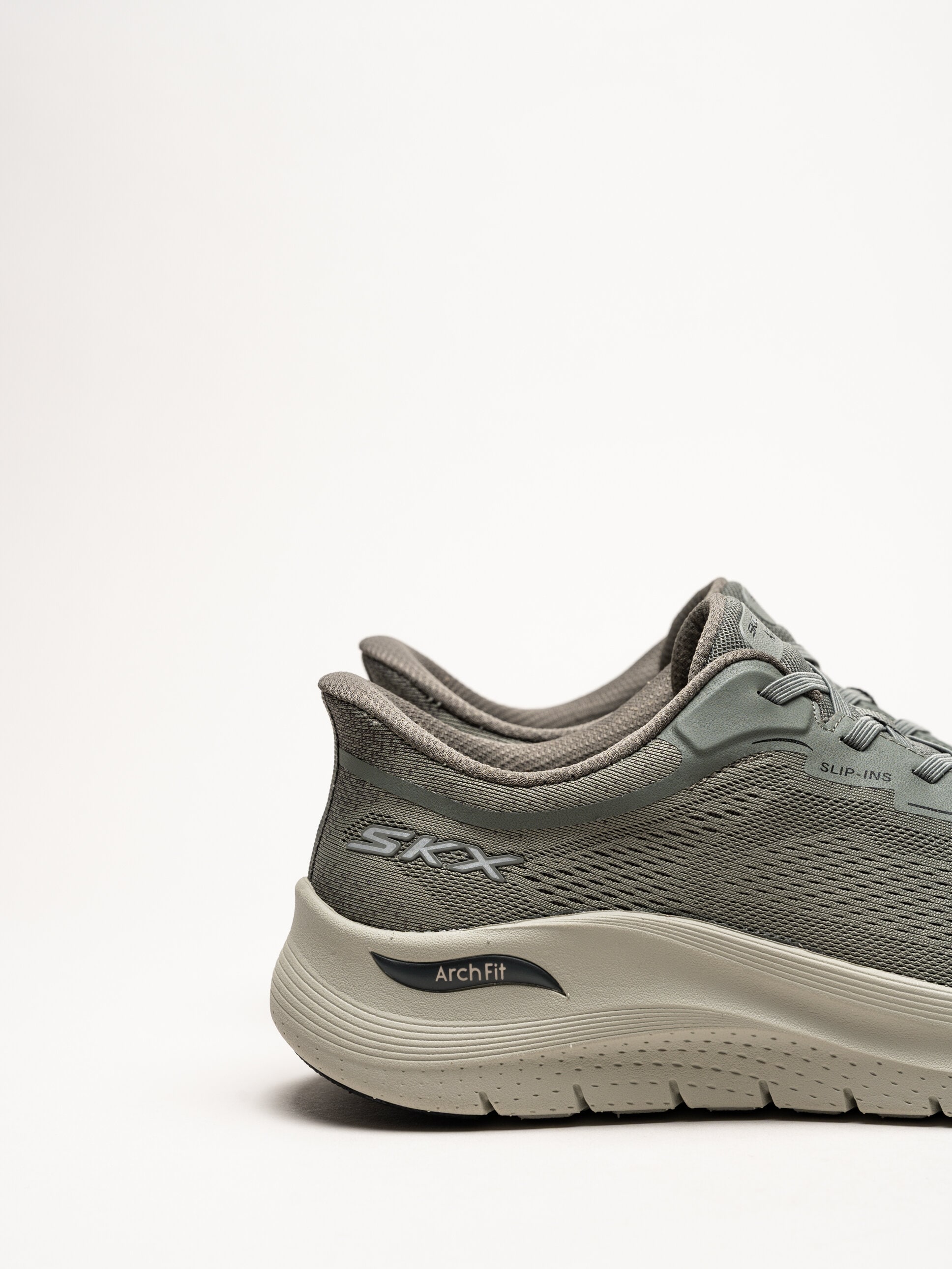 Skechers - Arch Fit 2.0 - Olivgröna slip-ins sneakers i mesh