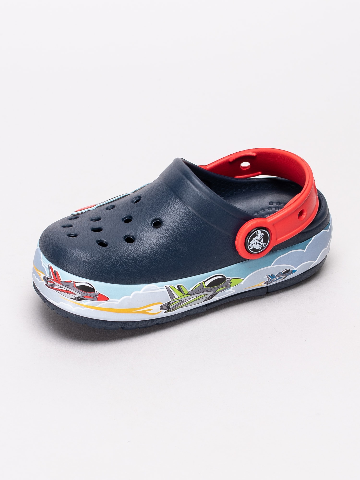 64191019 Crocs FunLab Jets Band Lights Clog K 205521-410 mörkblå barn foppatofflor med blinkade flygplan-2