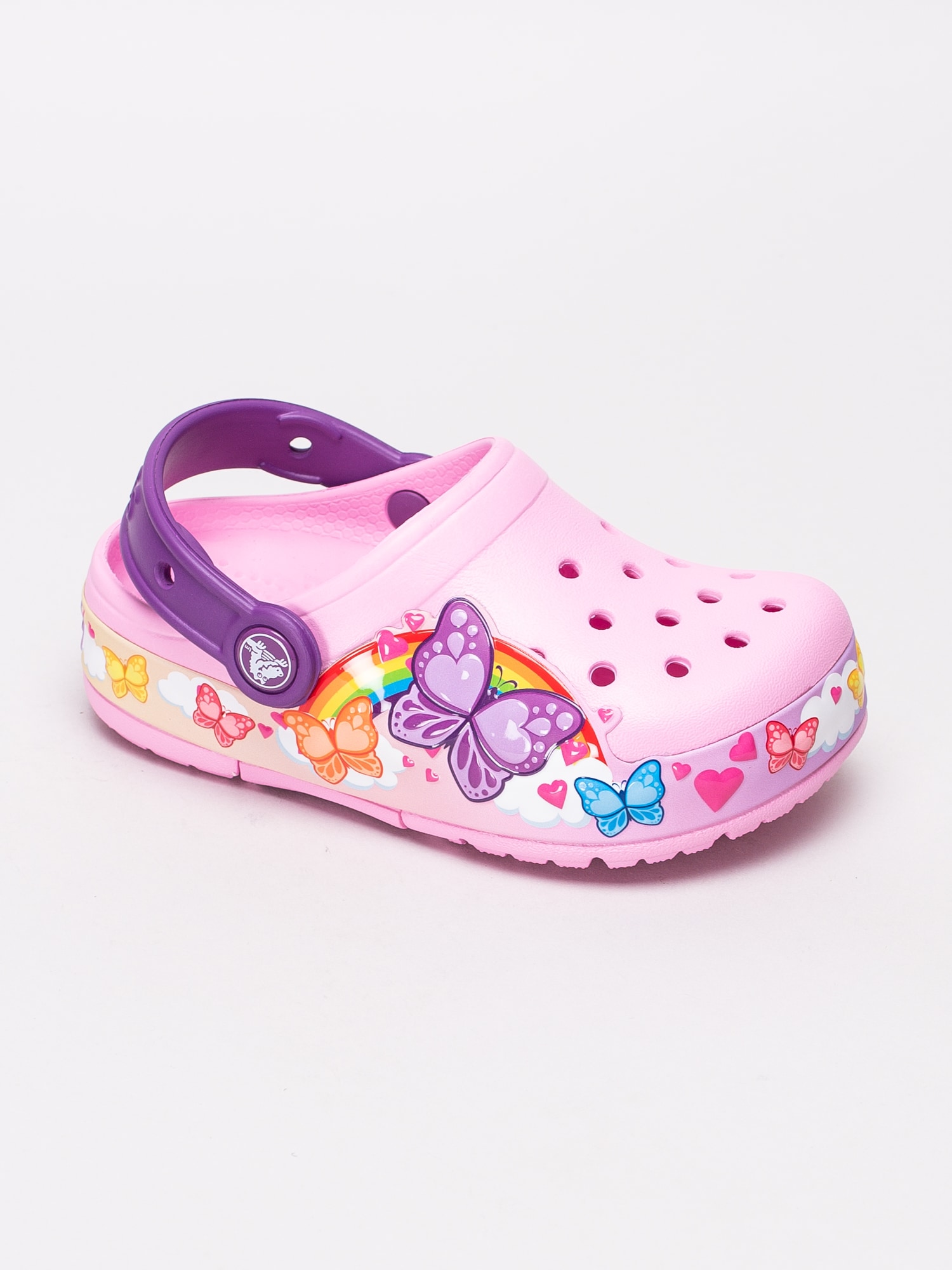 64191021 Crocs Fun Lab Butterfly Band Lights Clog K 205649-6I2 rosa foppatofflor med blinkade fjärilar-2