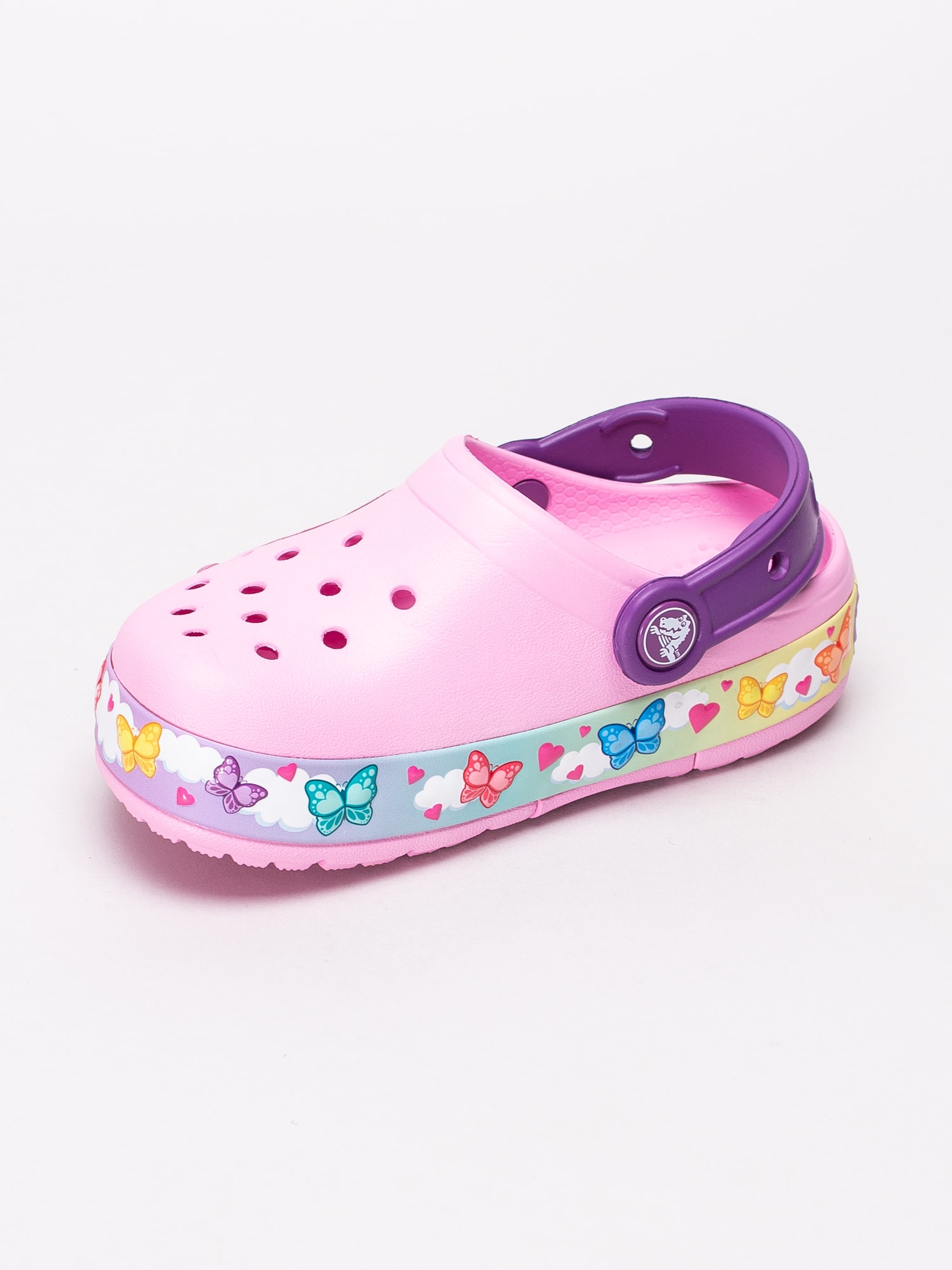 64191021 Crocs Fun Lab Butterfly Band Lights Clog K 205649-6I2 rosa foppatofflor med blinkade fjärilar-3