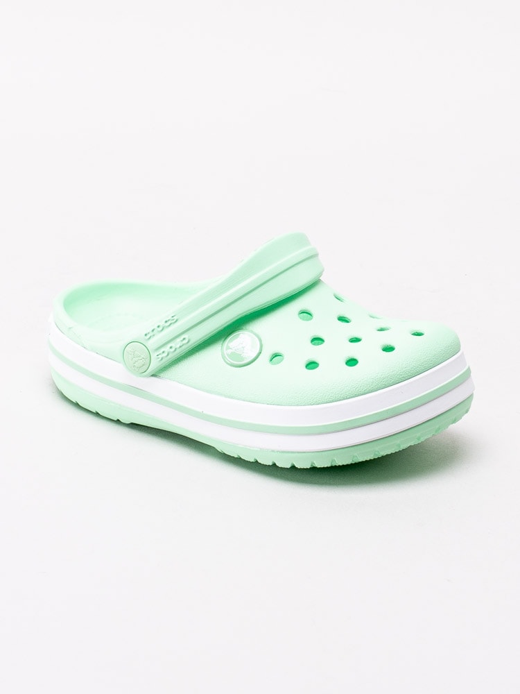 64201005 Crocs Crocband Clog Kids 204537-3TI Mintgröna badtofflor med lufthål-1