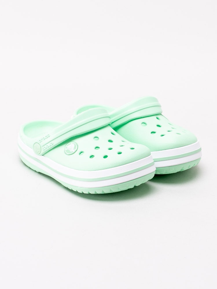 64201005 Crocs Crocband Clog Kids 204537-3TI Mintgröna badtofflor med lufthål-3
