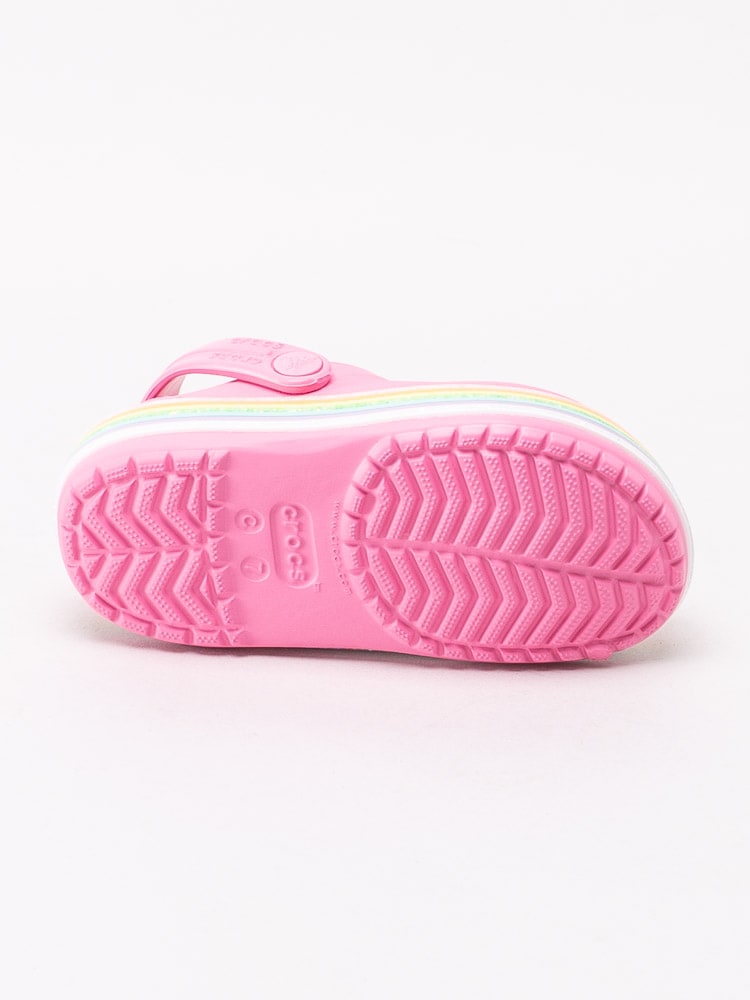 64201006 Crocs Crocband Rainbow Glitter Clog Kids 206151-669 Rosa badtofflor med regnbåge-5