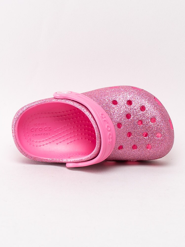 64201011 Crocs Classic Glitter Clog Kids 205441-669 Rosa crocs med glitter-1-4