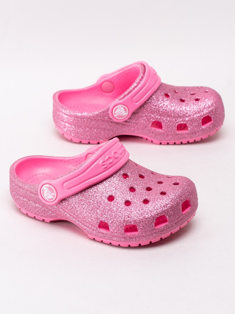64201011 Crocs Classic Glitter Clog Kids 205441-669 Rosa crocs med glitter-1-6