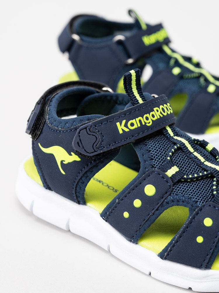 Kangaroos - K-Mini - Blå sandaler med limefärgade prickar