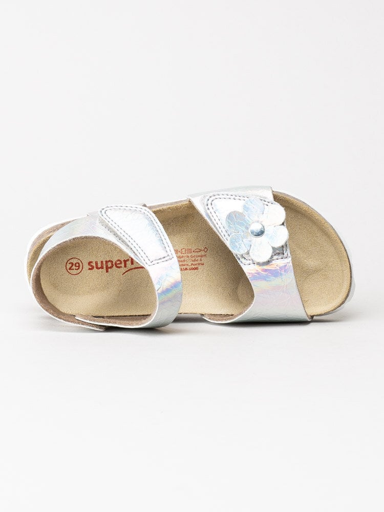 Superfit - Silverfärgade sandaler med blomdekoration