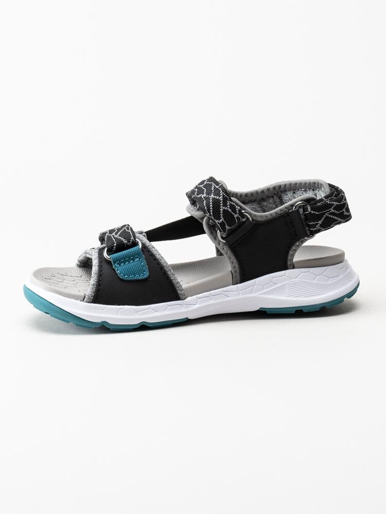 Superfit - Svarta sportiga sandaler med blå detaljer