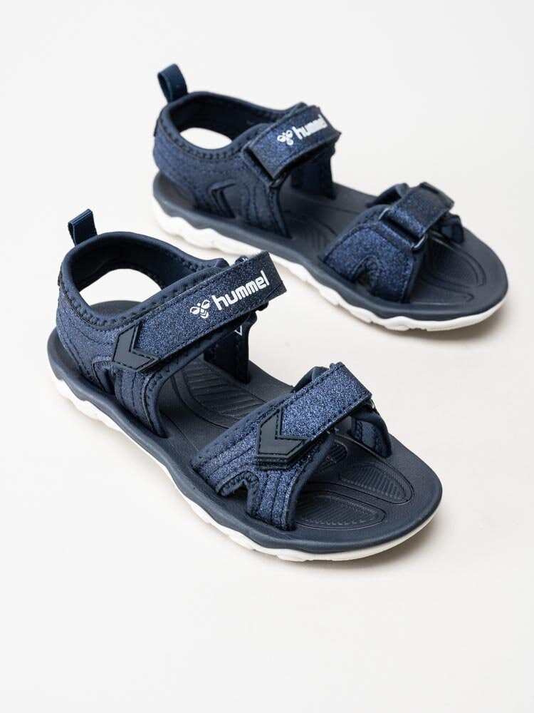 Hummel - Sandal Sport Glitter Jr - Mörkblå glittriga sandaler