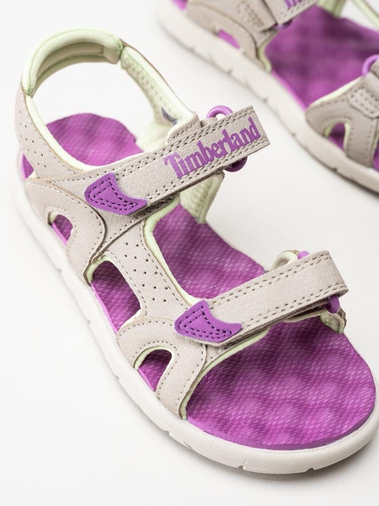 Timberland - Perkins Row 2-Strap - Beige sandaler med lila detaljer