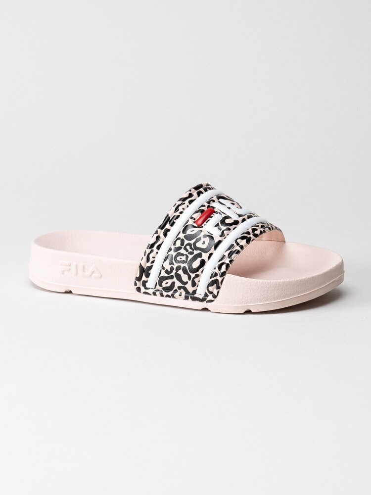 FILA - Morro Bay A Kids - Rosa slip in sandaler med leopardmönster