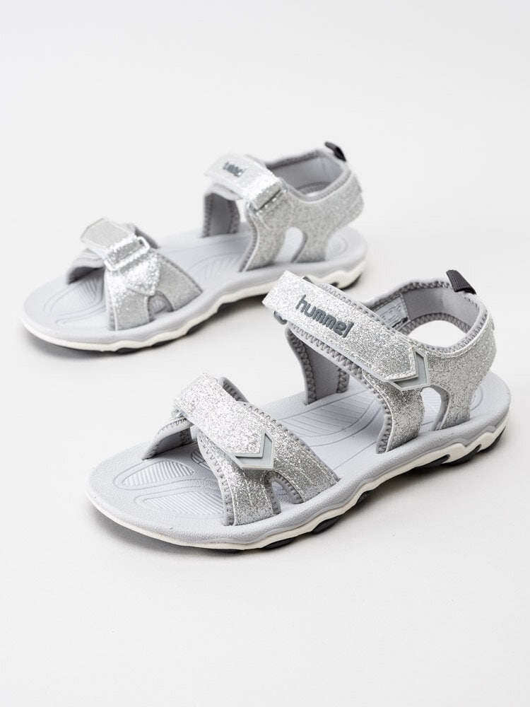 Hummel - Sandal Glitter Jr - Silverglittriga sandaler