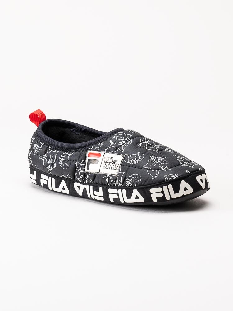 FILA - WB Comfider kids - Svarta slip on tofflor i textil