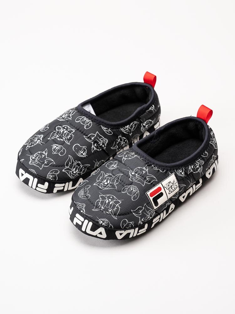 FILA - WB Comfider kids - Svarta slip on tofflor i textil