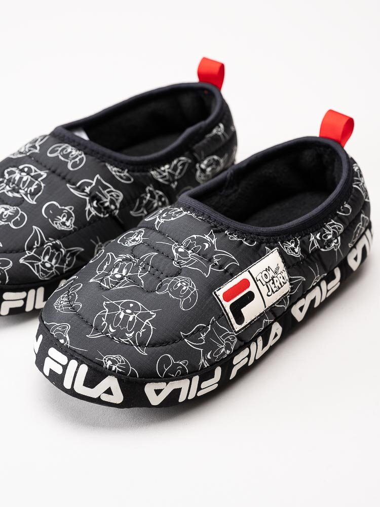 FILA - WB Comfider kids - Svarta slip on tofflor i textil