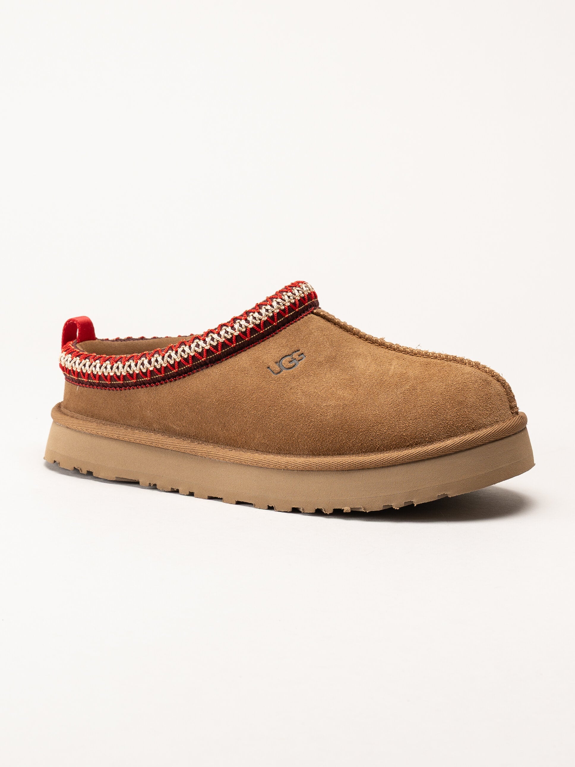 UGG - K Tazz - Ljusbruna fårskinnsfodrade tofflor i mocka