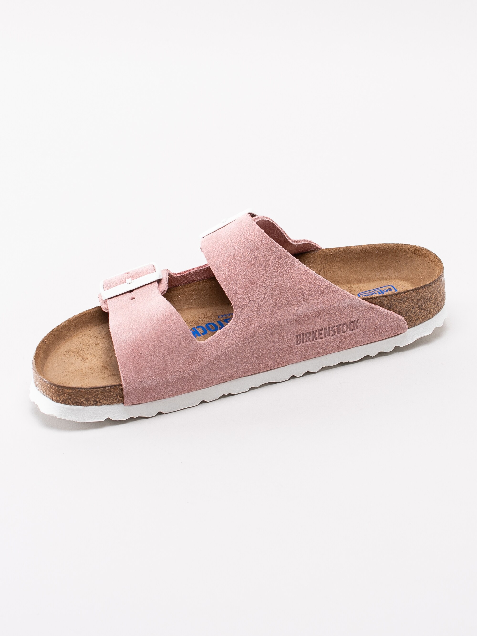 65191005 Birkenstock Arizona 1012830 rosa slip in sandaler i mocka med mjuk sula-2