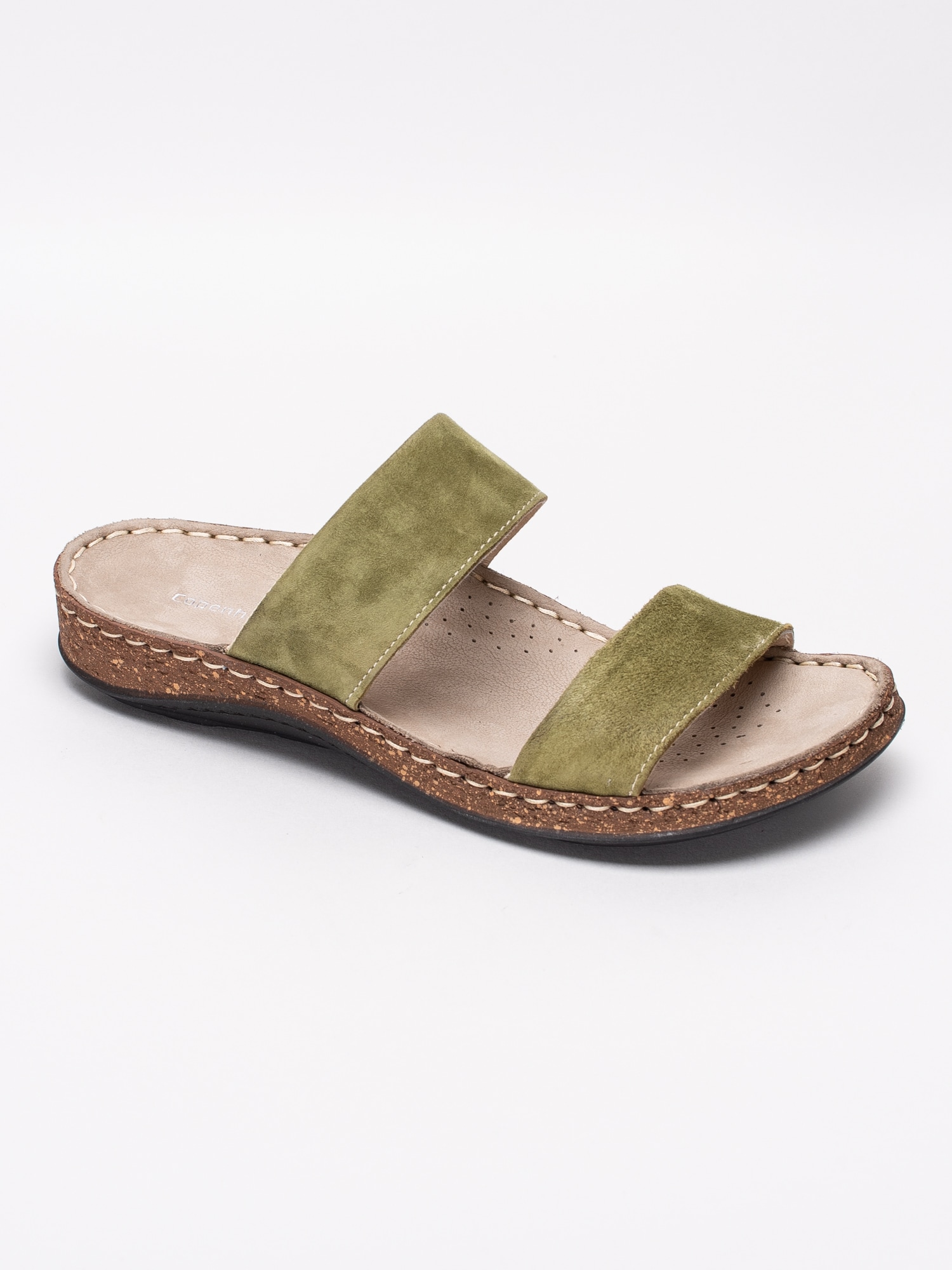 65191030 Copenhagen Shoes Emmely Green gröna slip ins sandaler i mocka-1