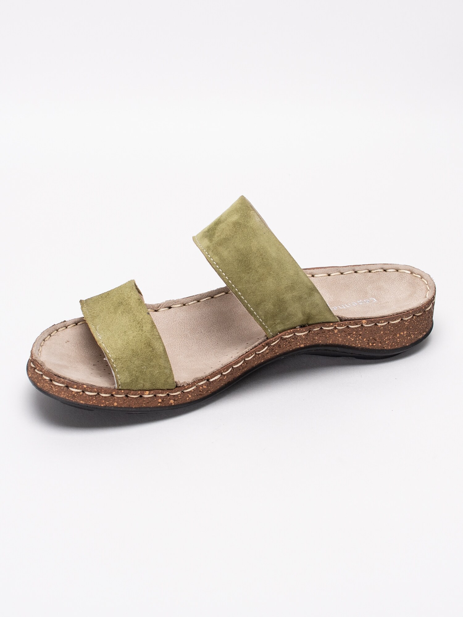 65191030 Copenhagen Shoes Emmely Green gröna slip ins sandaler i mocka-2