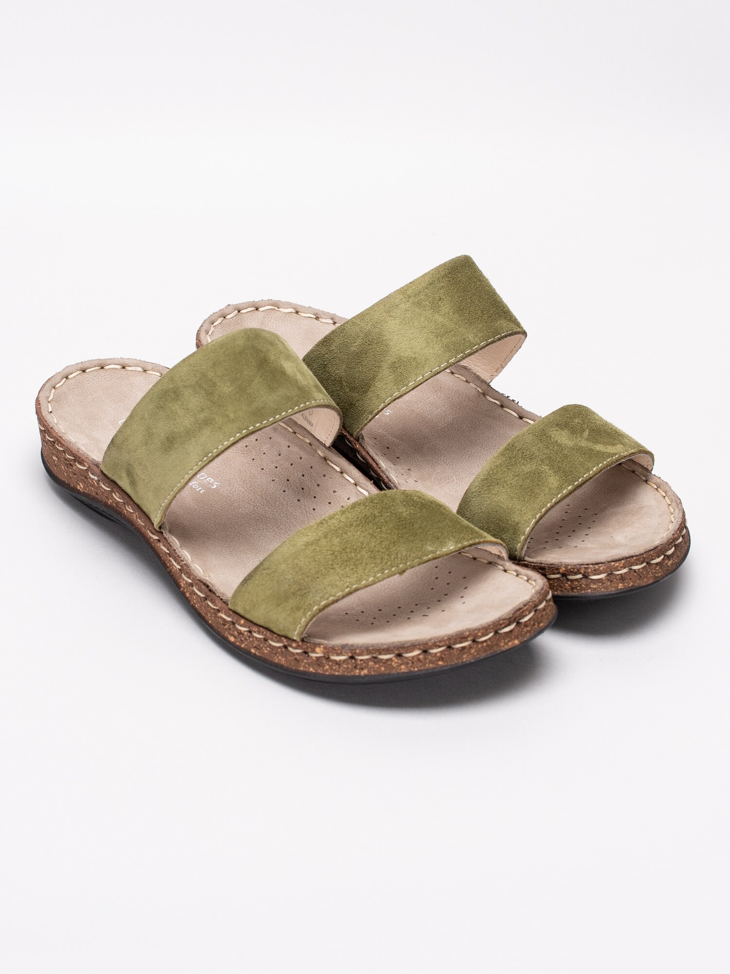 65191030 Copenhagen Shoes Emmely Green gröna slip ins sandaler i mocka-3