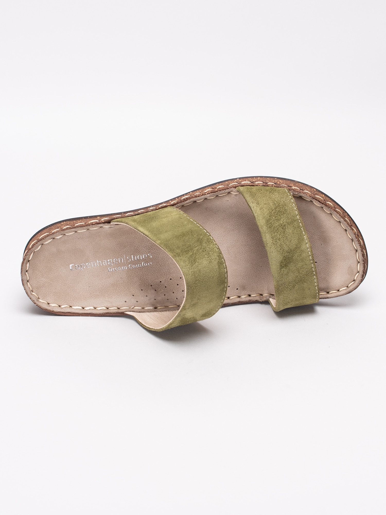 65191030 Copenhagen Shoes Emmely Green gröna slip ins sandaler i mocka-4