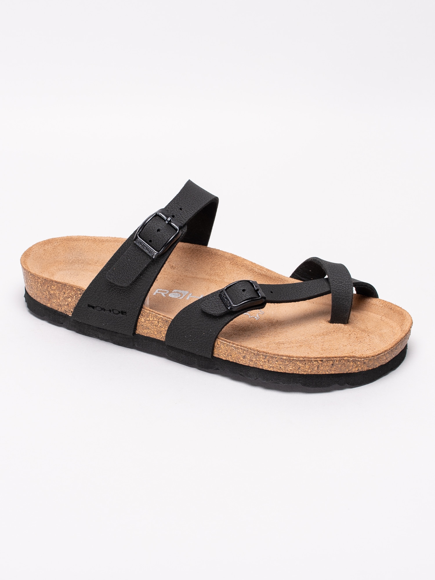 65191065 Rohde 5594-90 svarta slip in sandaler med tåspridare-1