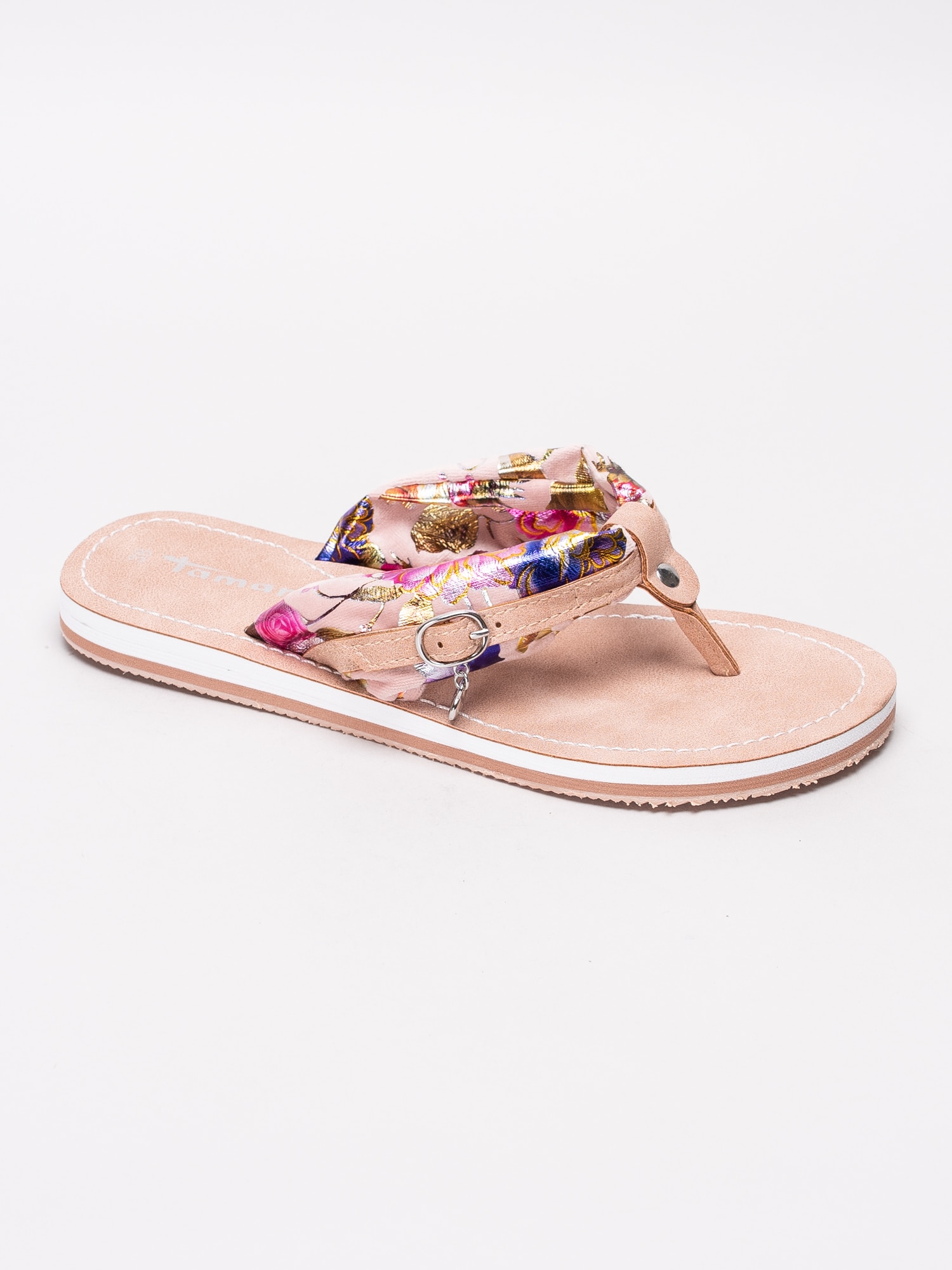 65191078 Tamaris 1-27109-22-584 rosa flip flops med blommotiv-1