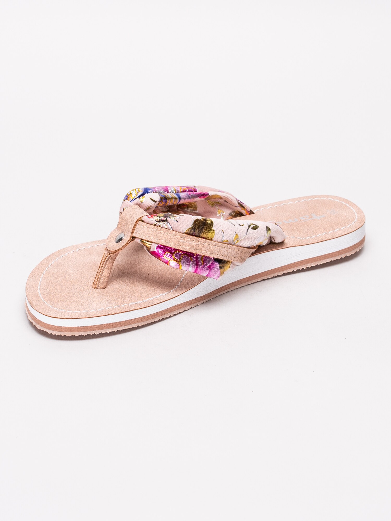 65191078 Tamaris 1-27109-22-584 rosa flip flops med blommotiv-2