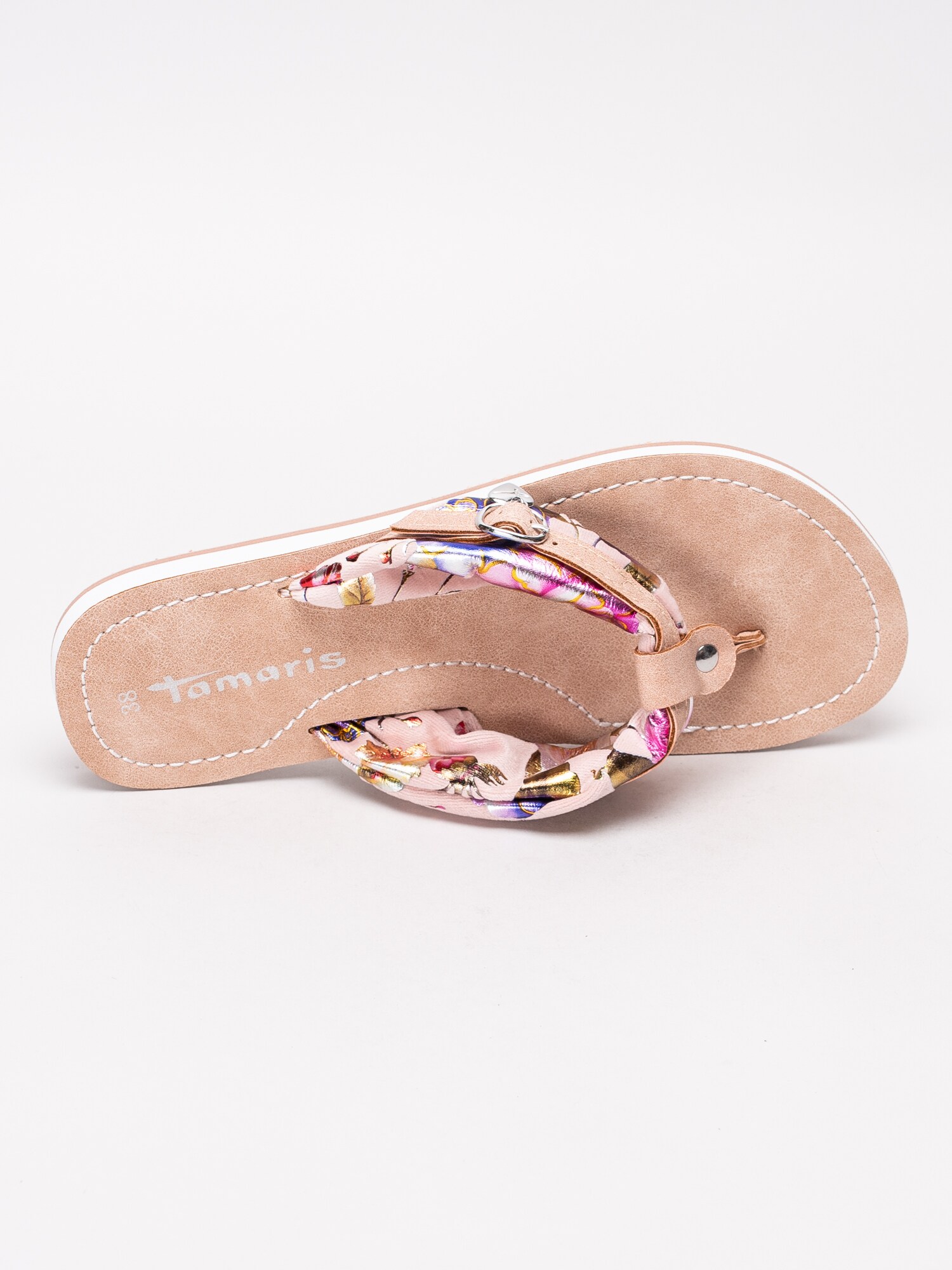 65191078 Tamaris 1-27109-22-584 rosa flip flops med blommotiv-4